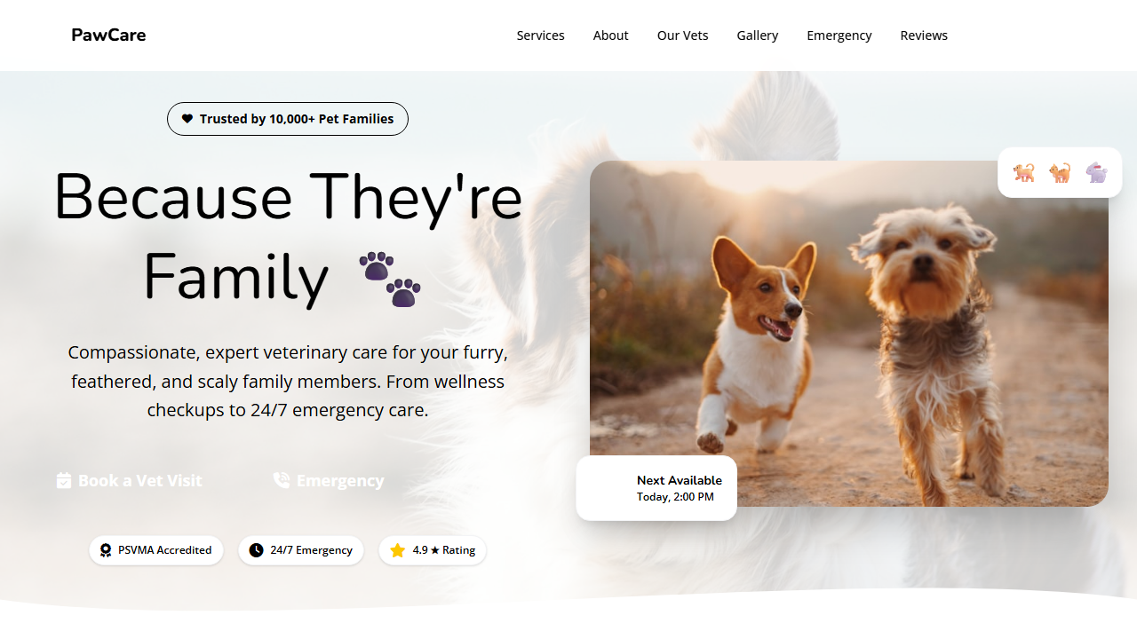 Veterinary Website Demo